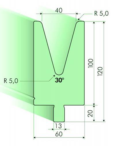 Matrices 30°, H=100mm