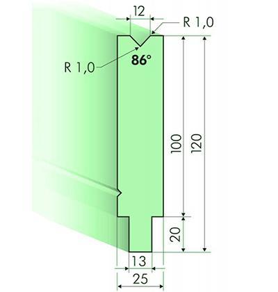 Matrices 86°, H=120mm