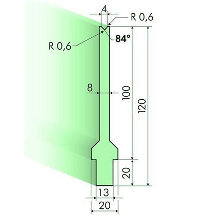 Matrices 84°, H=100mm