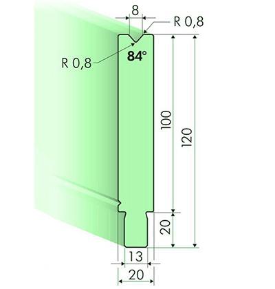 Matrices 84°, H=100mm