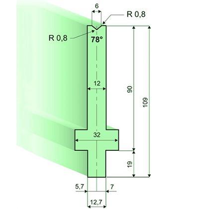 Matrices 78°, H=90mm